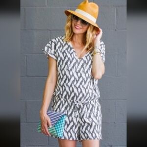 J. Crew Black and White Patterned Jumpsuit